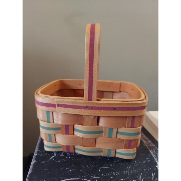 Country Woven Baskets The Grand Basket Gently Used Small Wood Basket Home Decor - Picture 3 of 7